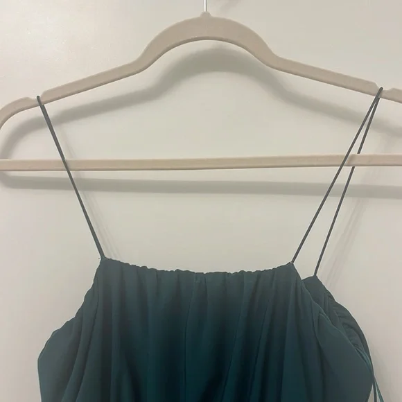 Forest Green Ruched Dress - Picture 11 of 15